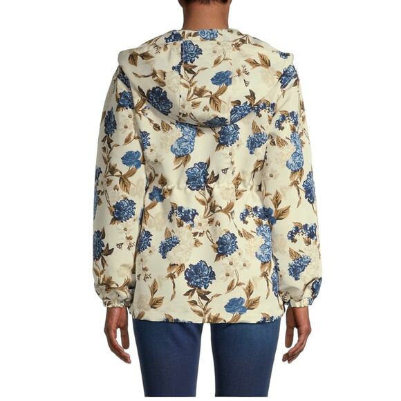 TORY BURCH Floral Print Hooded Wind Resistant Jacket - Picture 4 of 12